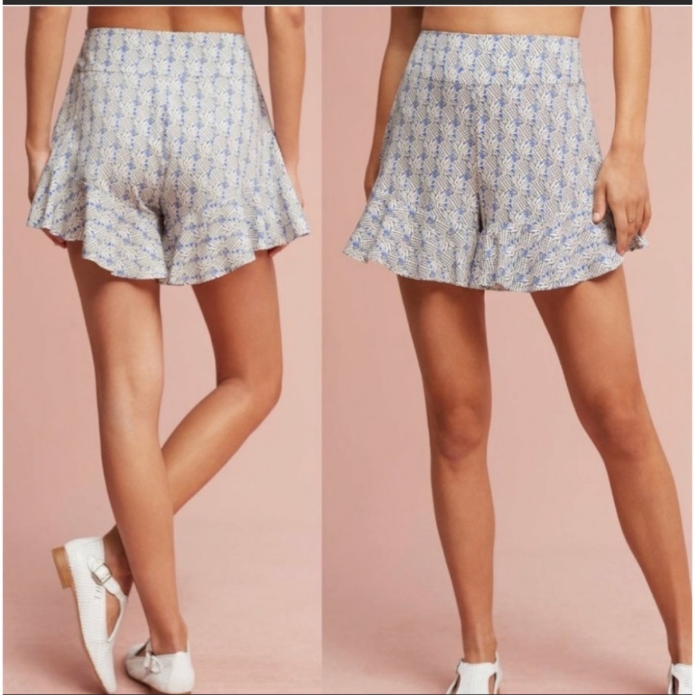 ANTHROPOLOGIE Maeve Pineapple Ruffle Shorts - Picture 2 of 6